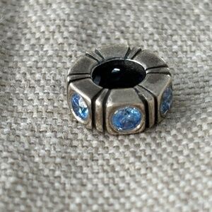 2 Authentic Pandora Trinity Blue CZ Spacer Charm
